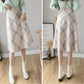 Autumn and Winter New High-waist Woolen Plaid Skirt Women's Mid-length A-line Large Skirt Over-the-knee Umbrella Skirt Autumn