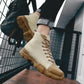 Autumn and Winter Men's Martin Boots Warm Working Boots Lace Up Men's Combat Boots High Top Shoes