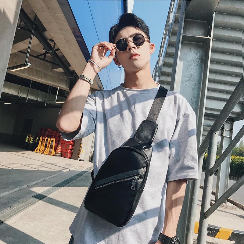 Chest Bag Men Black Waterproof Multi-pocket Crossbody Bag Outdoor Leisure Sports Shoulder Bag