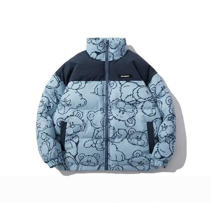 Winter Women's Down Jacket Korean Style Loose Short Jacket Thickened Warmth Stand-collar Couple Jacket