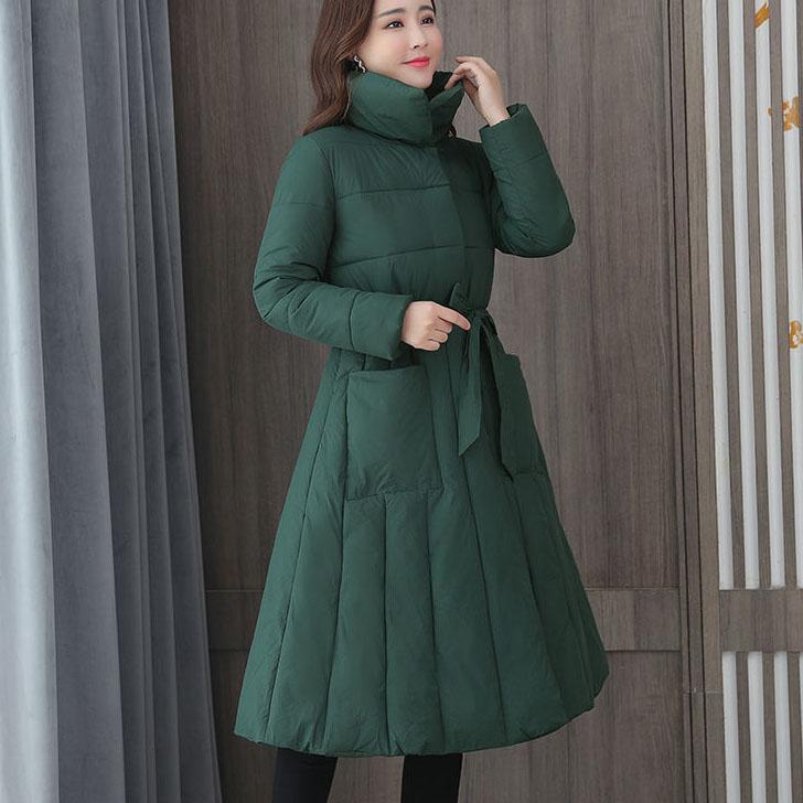 Winter Cotton Coats Women's National Style Long Cotton Jackets Female Solid Color Thickened Wadded Jacket