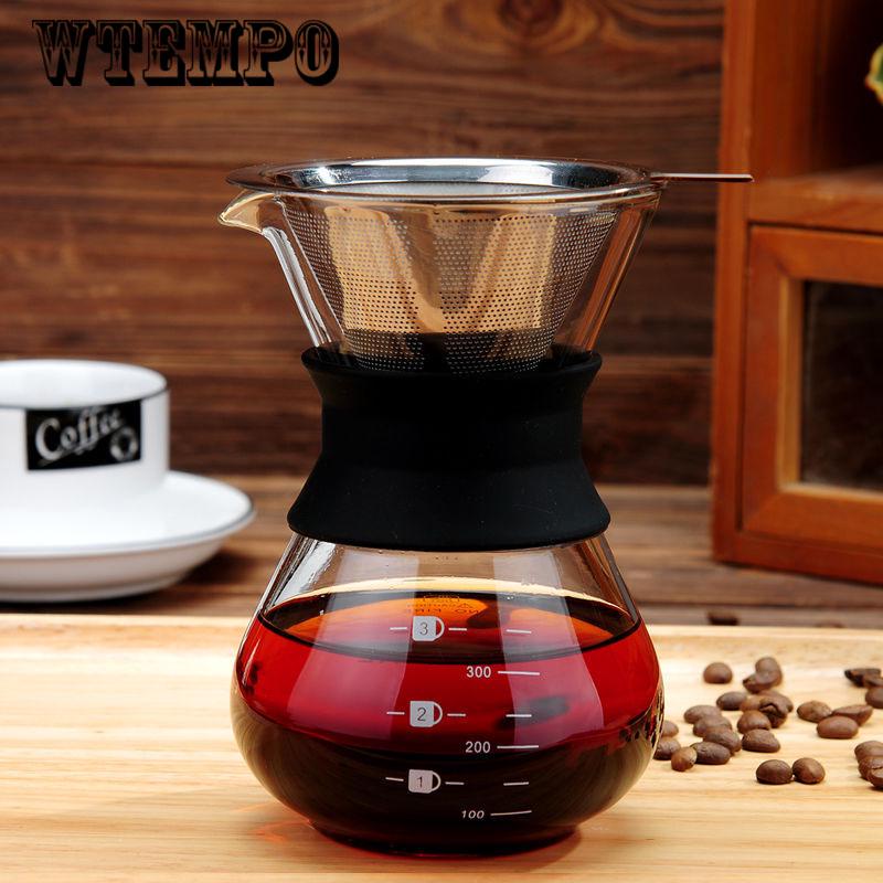 Drip Coffee Maker 400ml High Borosilicate Glass Pour-over Manual High Temperature Resistant