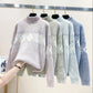 Women's Faux Mink Half Turtleneck Pullover Sweater Snowflake Embroidery Plus Size Sweater