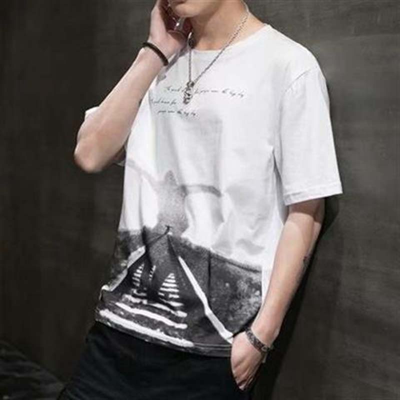 Casual Men's Summer Casual Wear Men's Printed Short-sleeved T-shirt