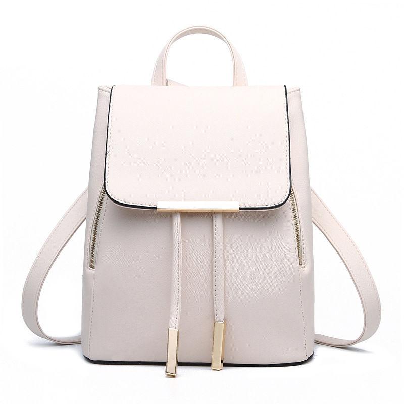 Women's Backpack Soft PU Leather School Satchel Casual Multilayer Large Capacity College Elegant High Quality Shopping Travel