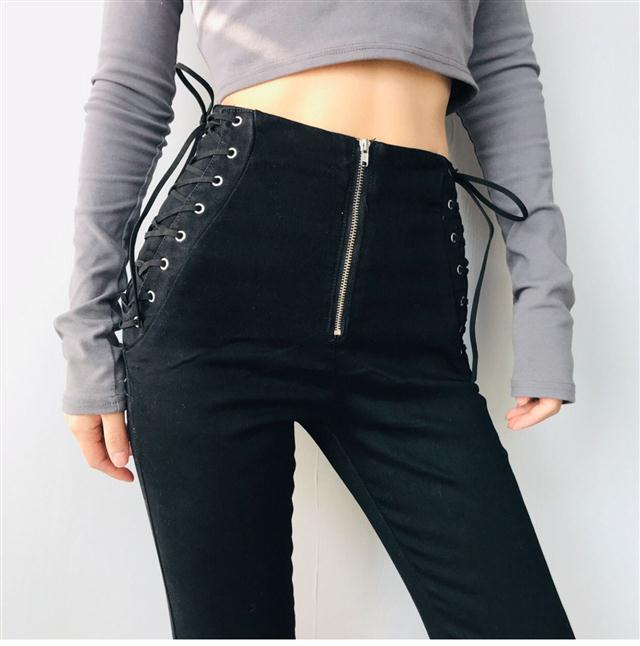 Hip-lifting super high-waisted elastic tight pencil pants