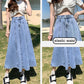 Skirts Women's Long Skirt Spring Summer Mid-length Denim Skirt Pleated Elastic High Waist Thin A-line Skirt