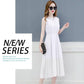 Womens Dress Summer Solid Color Pleated Chiffon Sleeveless Elasticated Belted Party Dress Womens