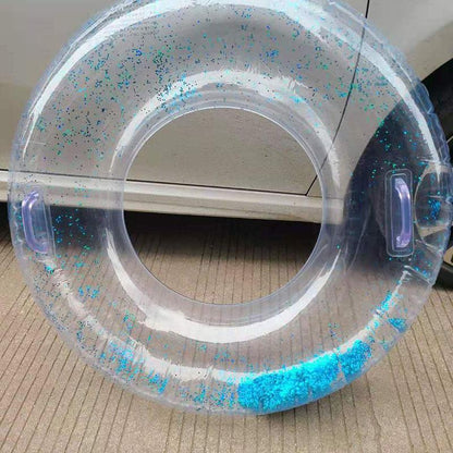 Thickened Inflatable Sequin Transparent Swimming Ring Transparent Sequin Adult Swimming Ring Inflatable Water Lifebuoy