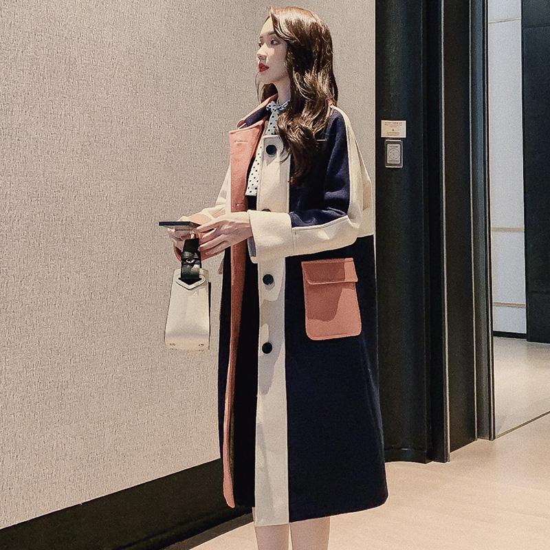 Coats Autumn Winter Women Casual Wool Blend Trench Coat Long Coat Women Wool Coat Cashmere Outerwear