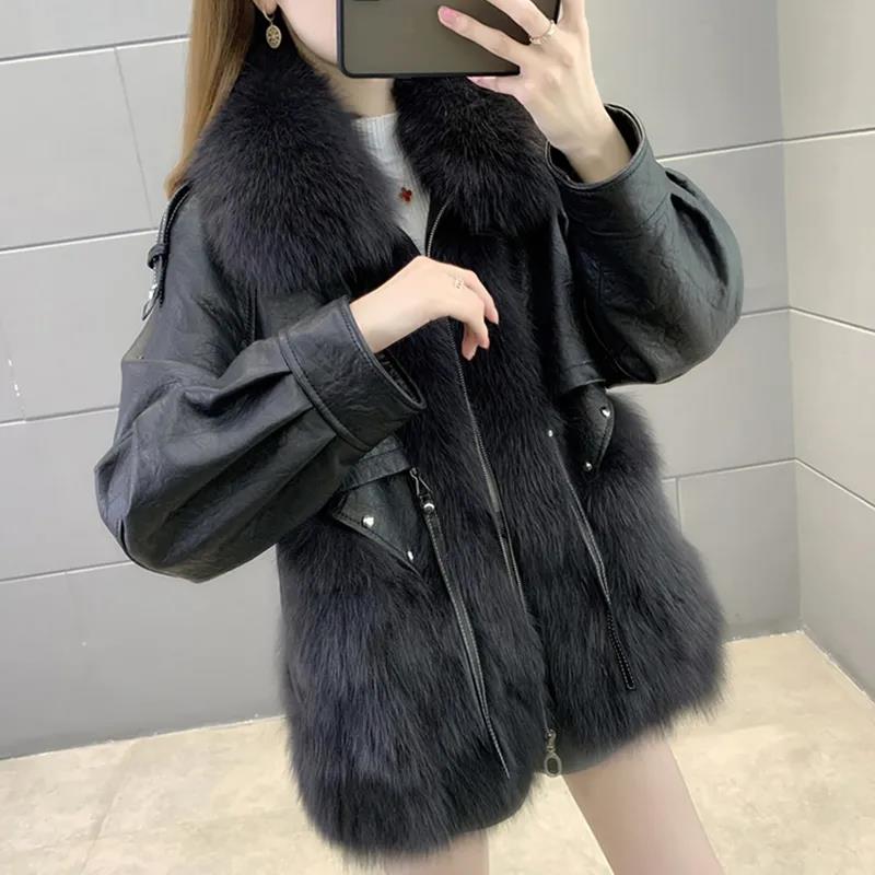 Autumn and Winter Models of Imitation Fur Coat Women's Short Thickened Loose and Thin Fashionable Fox Fur Plush Coat