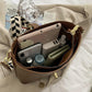 Crossbody Bags Portable PU Leather Wide Strap Shoulder Bags Casual Female Multi-Layer Large Capacity 3 Colors