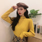 Pofulove Little Man Wild Fungus Bottoming Sweater Sweater Women's Fashion Outerwear Western-style