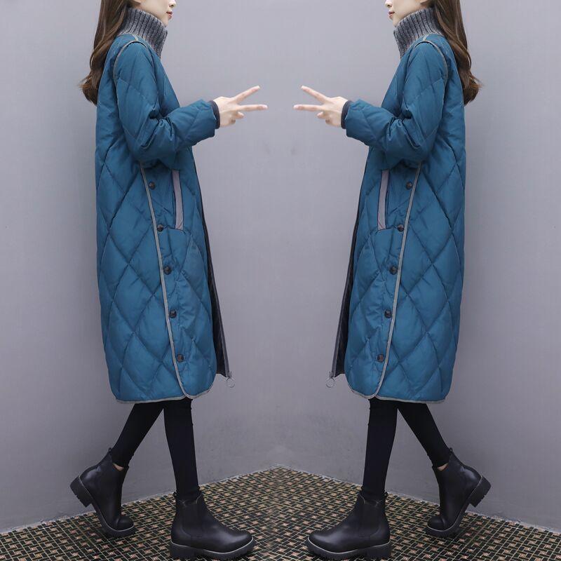 Women's Autumn and Winter Women's Lightweight Mid-length Korean Style Loose Large Size Fashionable Cotton Jacket