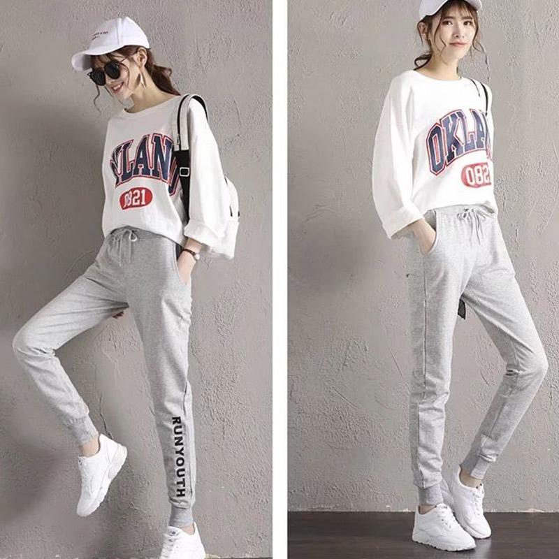 Pure Cotton Can't Afford The Ball Sports Pants Women Casual Pants Women New Loose Wild Harem Pants Thin Students Korean Version of The Trousers