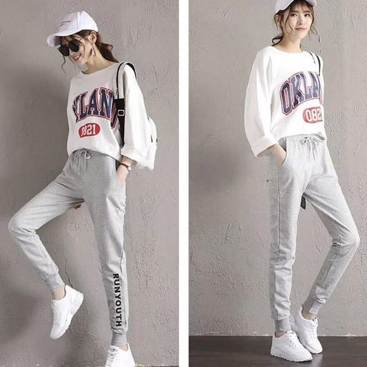 Pure Cotton Can't Afford The Ball Sports Pants Women Casual Pants Women New Loose Wild Harem Pants Thin Students Korean Version of The Trousers