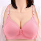 Thin, Breathable Large Size Bra Gather No Steel Ring Underwear Bra Lightweight Breathable Embroidered Pendant Comfortable and Soft