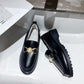British Style Small Leather Shoes Winter All-match Flat-bottomed Plus Velvet Round-toe Cotton Shoes