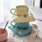Pillow Coffee Mug Tiffany Cup with Saucer Summer Breakfast Milk Cup Dish Set Ceramic Afternoon Tea Cup Gift for Friends