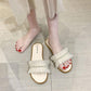 Fairy Style Slippers Women's Outer Wear Summer Pearl Sandals and Slippers Fashion Flat Non-slip