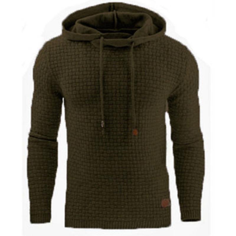 Men's Sweater Spring and Autumn Jacquard Long-sleeved Loose Fashion Hoodie Solid Color Sports Casual Jacket Trendy