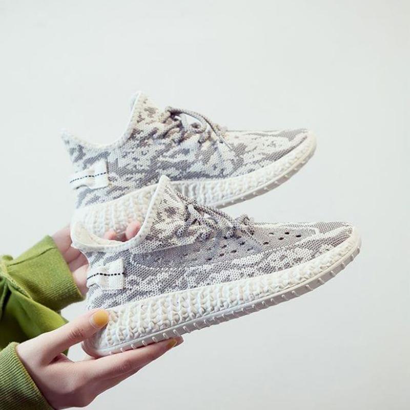 Summer Breathable Sports Shoes Women's Running Casual Korean Version of All-match Student Non-slip Vulcanized Flying Weaving Shoes