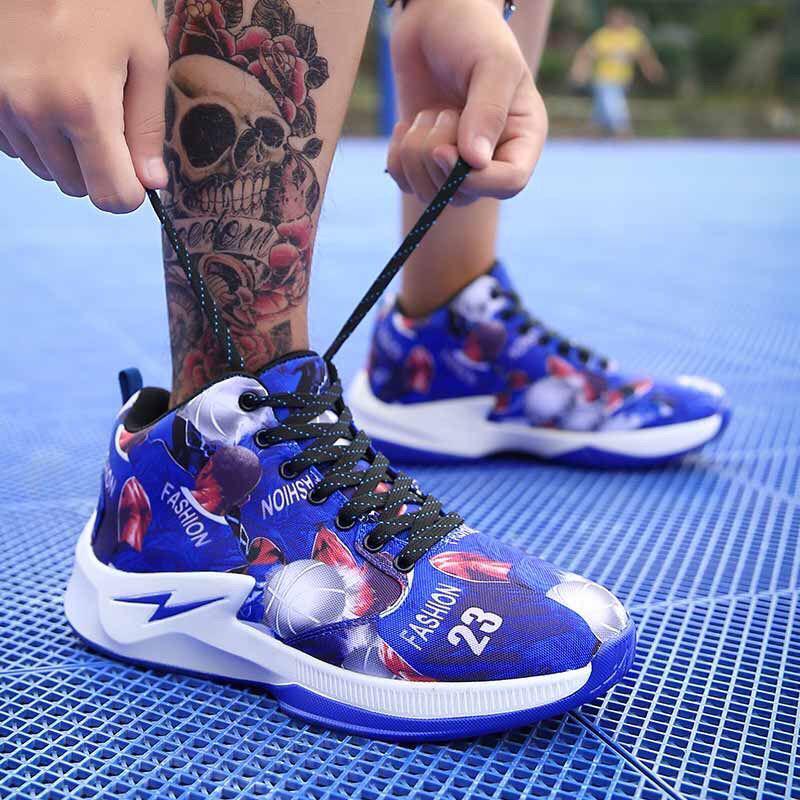 Middle help men's basketball shoes large size outdoor brand sports shoes purple red basketball shoes