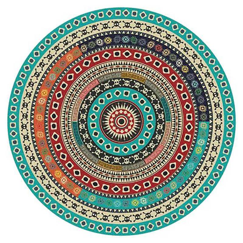 Retro National Style Carpet Round Matmoccan Style Hanging Basket Computer Chair Bedroom Bedside Blanket