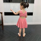 Children Dress Girls Summer Thin Dress Korean Princess Dress Open Back Waistless Sleeveless Dress Pleated A-line Skirt