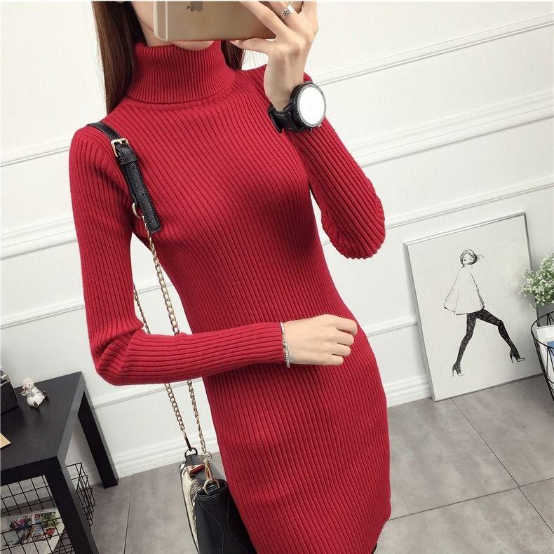 Sweater Dress Knitted Pullover Women Soft Winter Sweater Jumper Ladies Femenino Jumpers