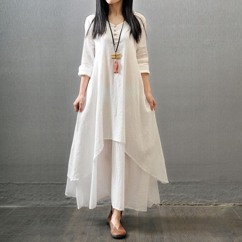 Length To Ankle Women's Summer Dress Long Sleeve Solid Color Daily Wear Dating Holiday