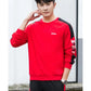 Men's Spring and Autumn Cotton Shirt Pullover Round Neck Long-sleeved Loose Casual Printing Sportswear Male Loose Red Black Tracksuit Sport Costume