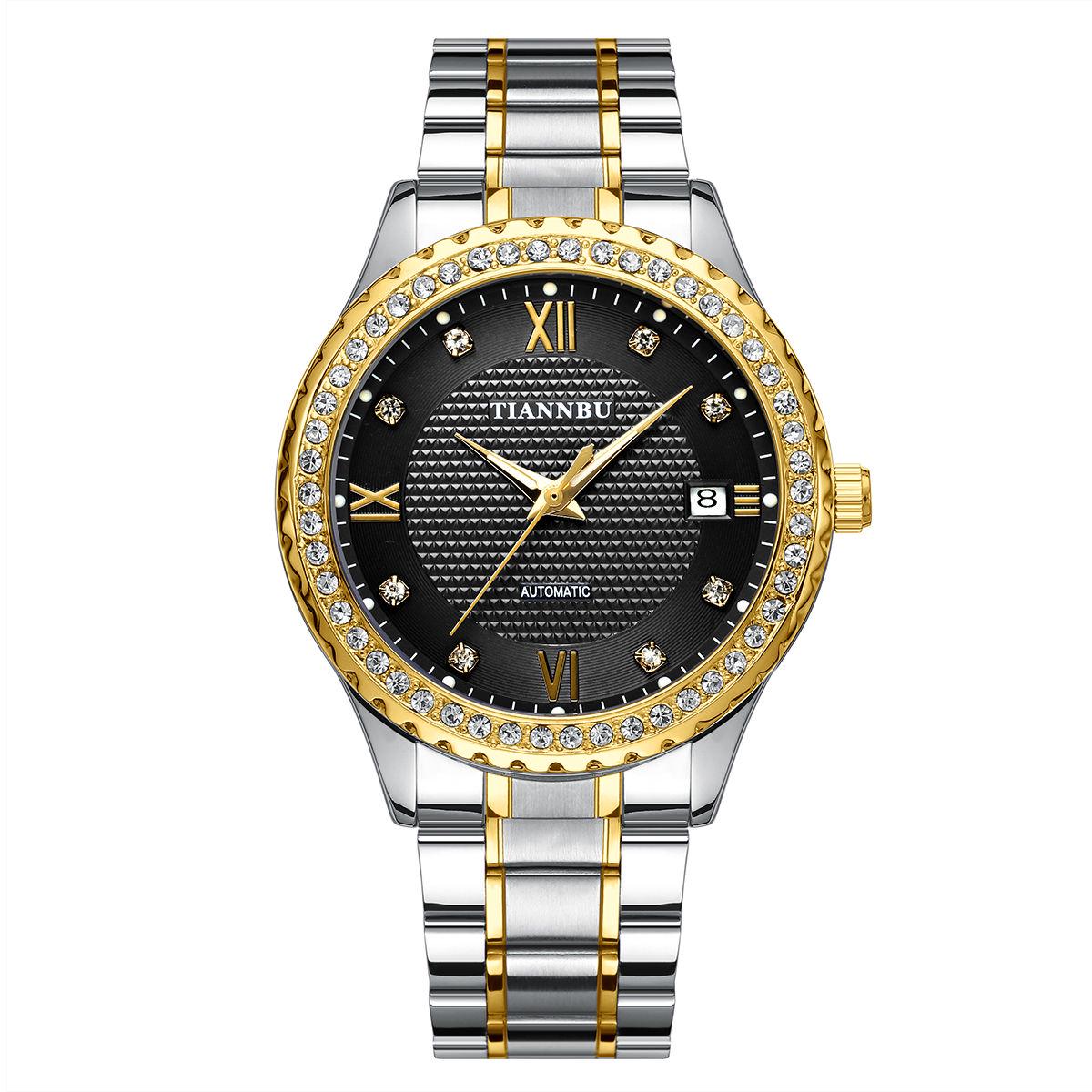 Men Automatic Mechanical Watch Business Watch Diamond Waterproof Luminous Watches