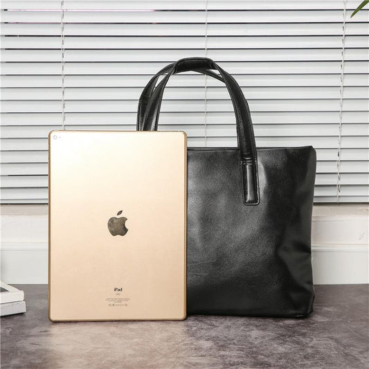 Business Briefcase Men Black PU Leather Large Capacity Anti-theft Handbag Shoulder Bags Computer Bag