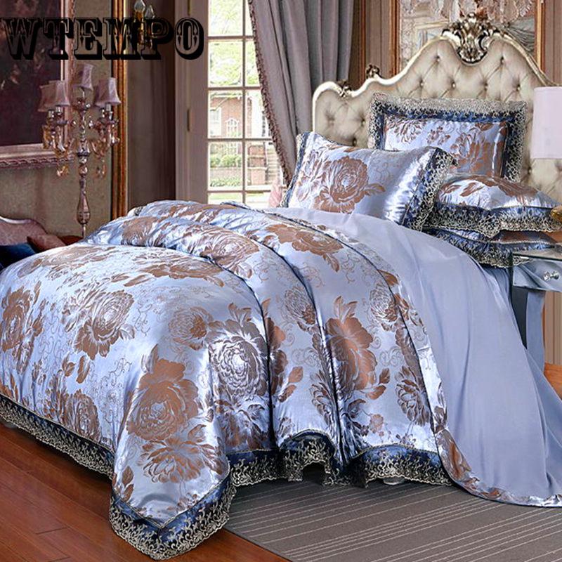Jacquard Bedding Set King Queen Size Duvet Cover Set Bed Linen Bed Sheet Set Bedclothes