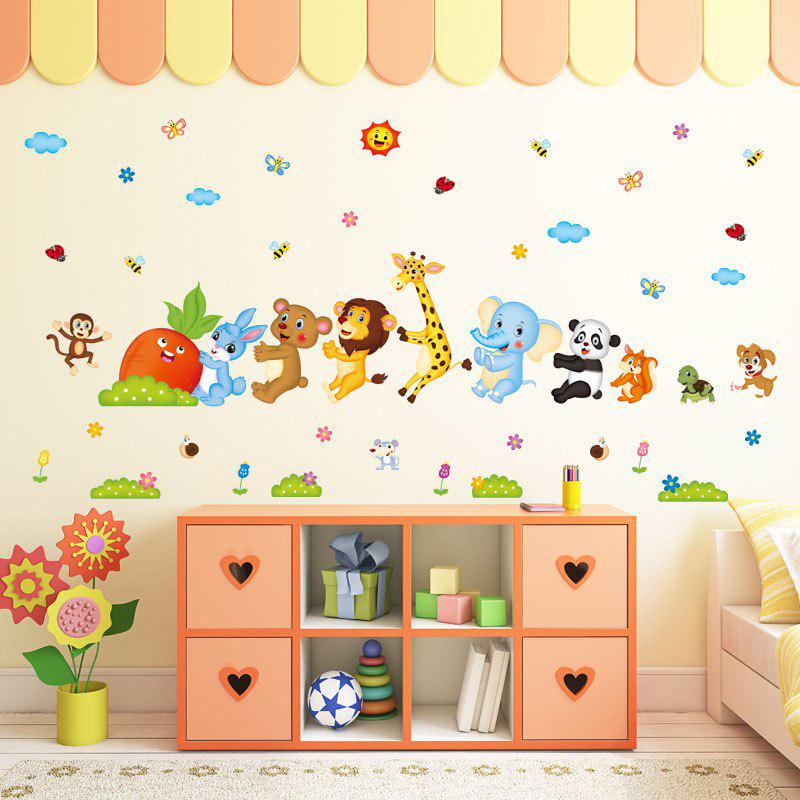 [Wall sticker] butterfly wall animals panda giraffe elephant flowers cartoon wall stickers for kids
