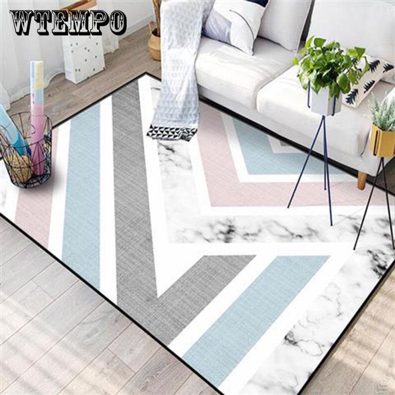 Nordic Living Room Geometric Carpet Anti-slip Area Rug Thick Decor Bedroom Carpets Rug