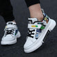 Casual Men's Single Shoes PU Leather Board Shoes White Shoes Waterproof Single Shoes Children's Shoes Low Top