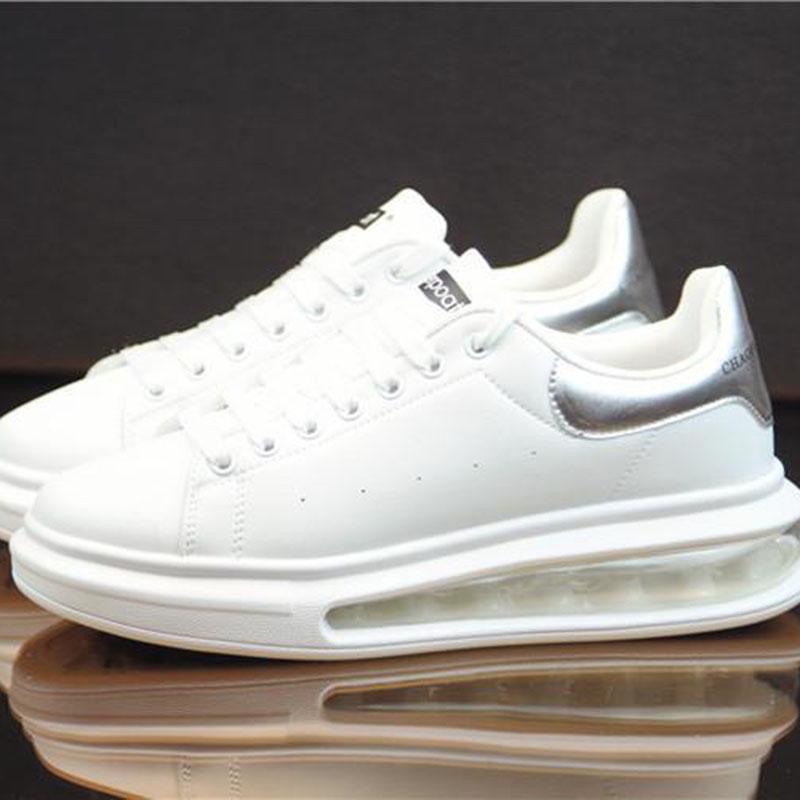Men Women Sneaker White Leather Sports Shoes Couple Casual Shoes  Increased Running Shoes Unisex