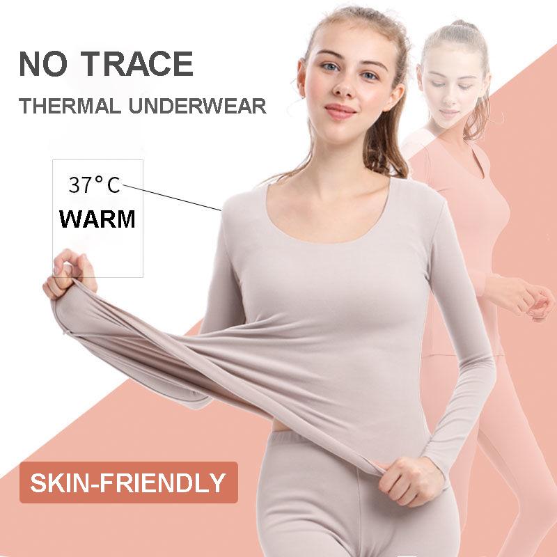 Thermal Underwear Ladies Suit Plus Velvet Thickening Large Size Bottoming Shirt Autumn Clothes Winter Season Tight