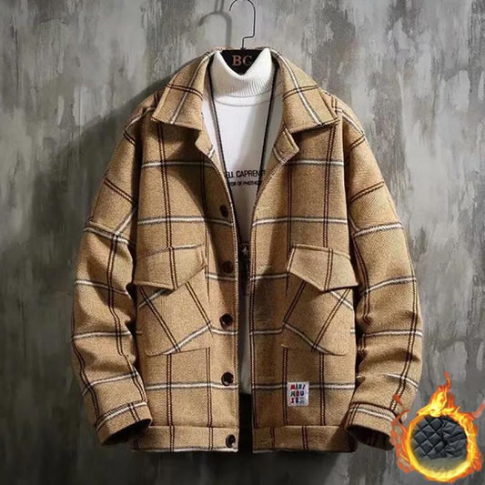 Cotton Thick Woolen Coat Men's Autumn and Winter Loose Korean Style Trendy Woolen Jackets