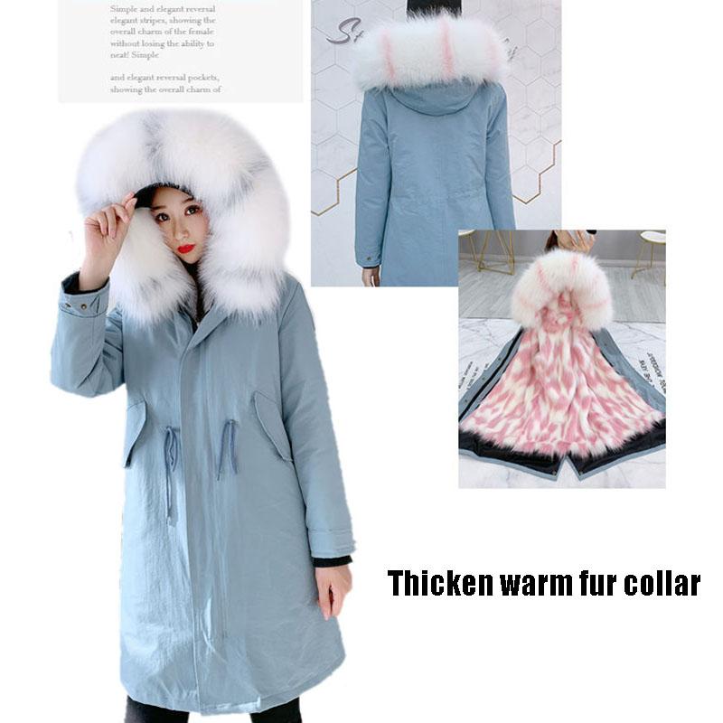 Women's   Faux Fur Lined Parka Long Hooded Parka Jacket with Detachable Liner Drawstring  Faux Fox Fur Coat with Faux Fur Collar Plus Size
