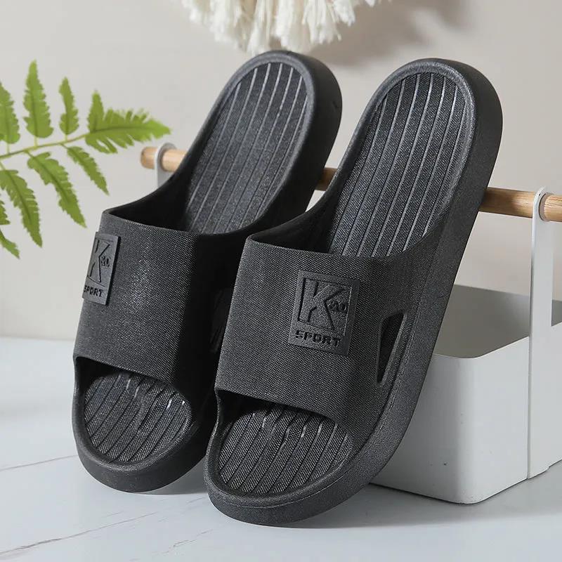 Sandals and Slippers Men's One-word Slippers Soft Bottom Non-slip Deodorant Summer Durable Thick Bottom Personality Leisure