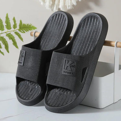 Sandals and Slippers Men's One-word Slippers Soft Bottom Non-slip Deodorant Summer Durable Thick Bottom Personality Leisure