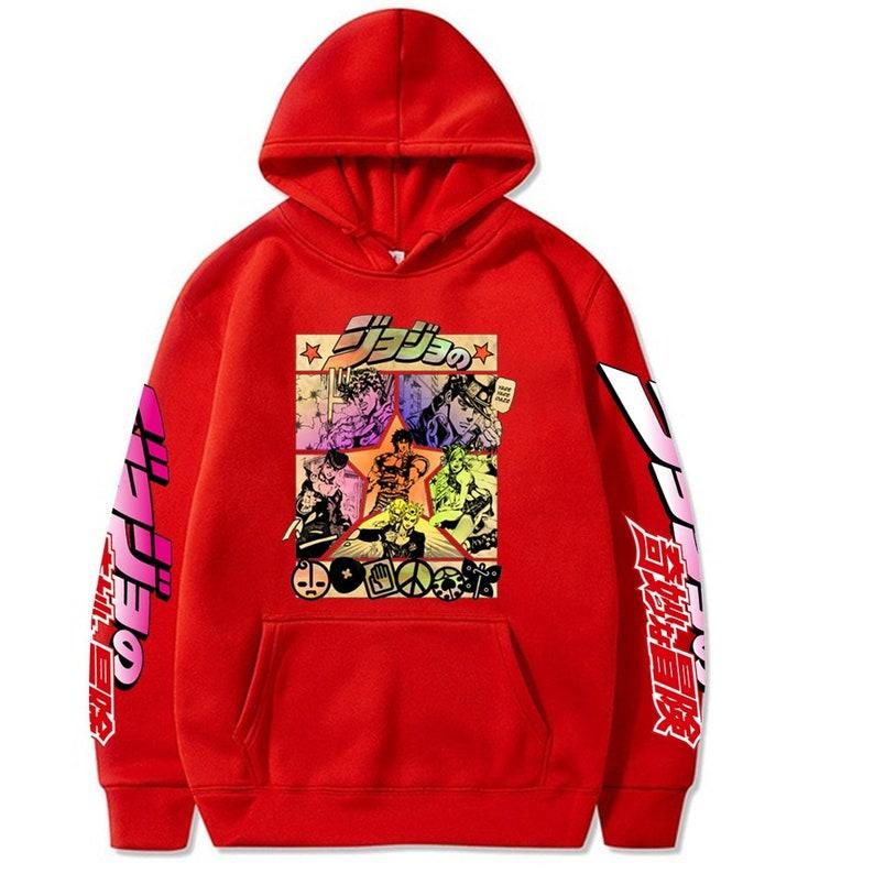 Harajuku JOJO's Bizarre Adventure Unisex Hoodies Japanese Anime JOJO Printed Men's Hoodie Streetwear Casual Sweatshirts