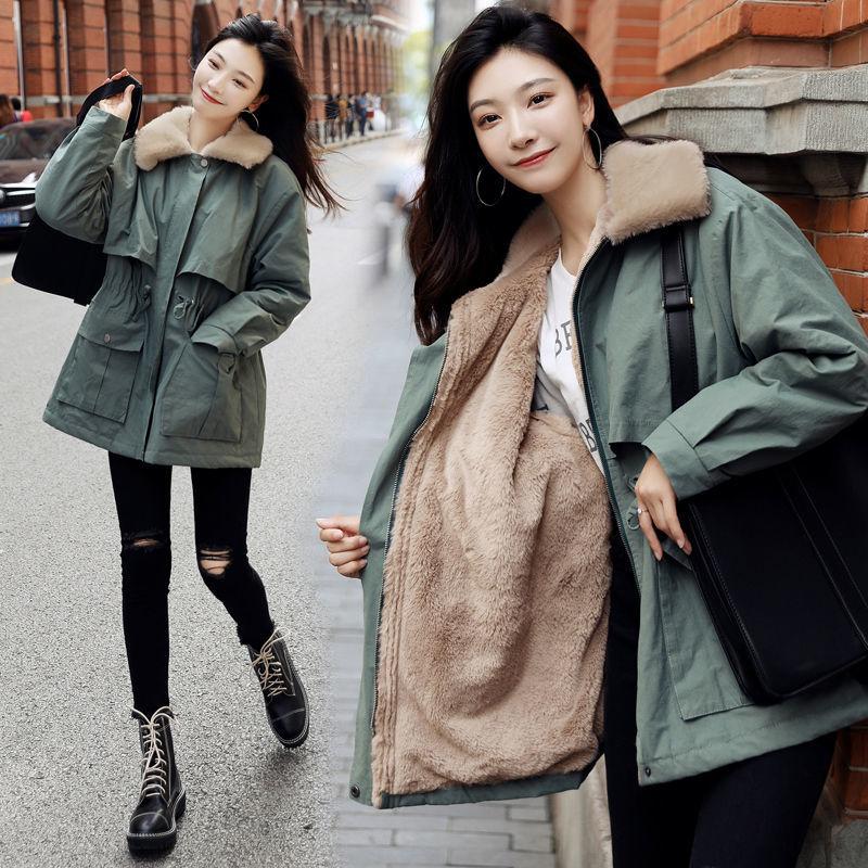 Autumn and Winter Plus Velvet Thicker Pie To Overcome Short Loose Loose All-match Jacket Fashion Temperament Female Jacket