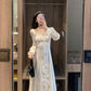 Hepburn Style Sweet and Salty Dress Mid-length Fairy Skirt Gentle White Long Skirt Ankle Fairy Tale