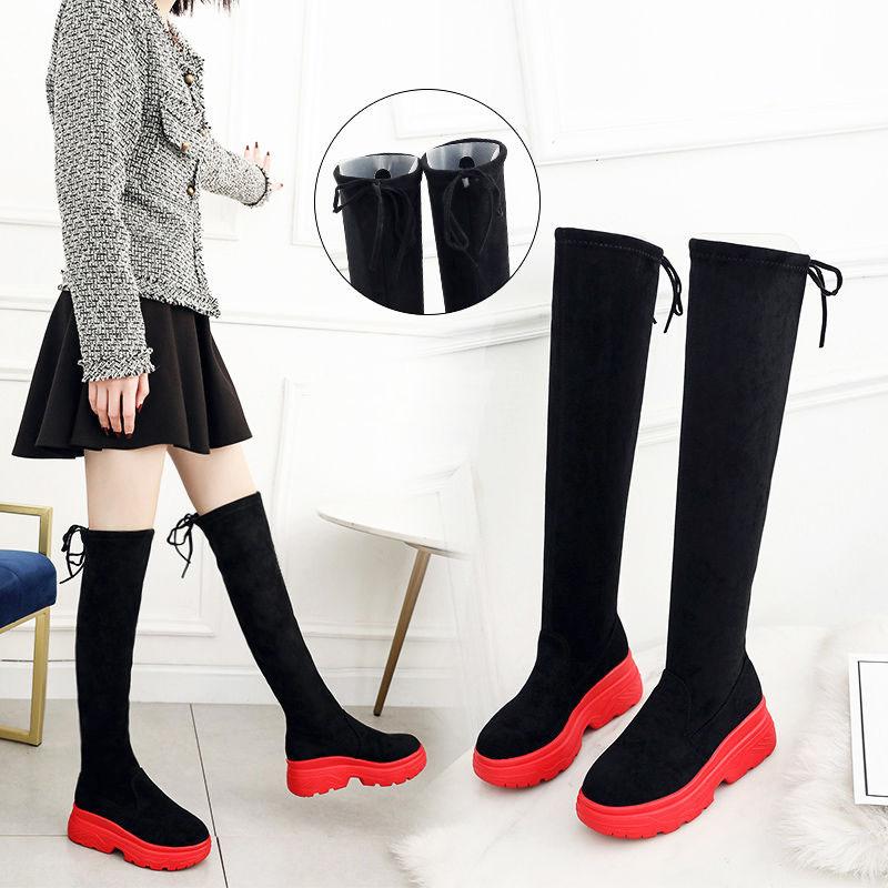 Women's Winter Plush Velvet Over-the-knee Boots Women's High-top Shoes Thick-soled High-tube Boots Women's Elastic Boots Winter Shoes