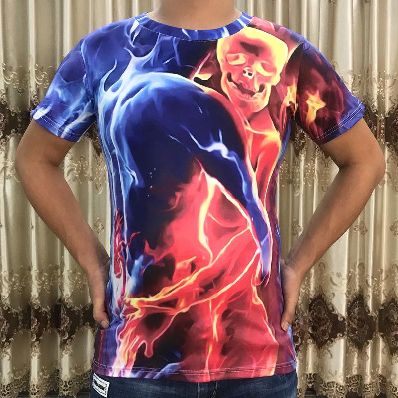 Men's personality short-sleeved T-shirt large size men's clothes summer 3D digital printing T-shirt