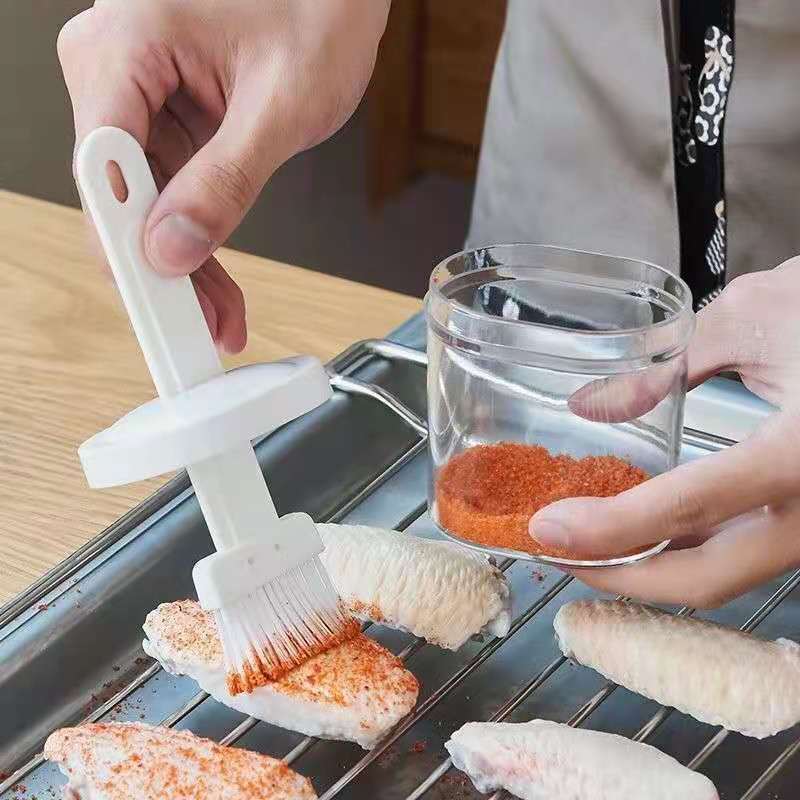 Silicone Oil Cooking Brushes Integrated with Lid High Temperature Resistant Barbecue Baking Brush Oil